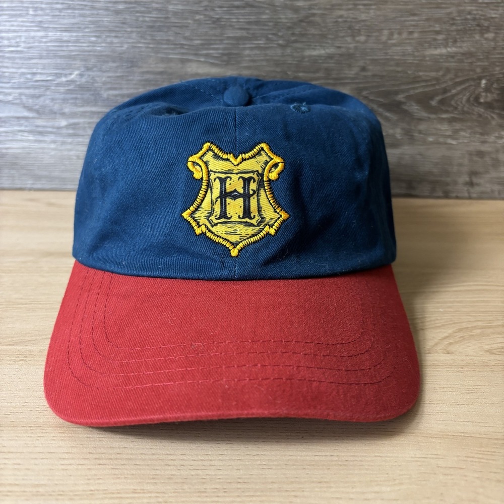 Harry Potter Hat Cap Snap Back Blue Red Embroidered Hogwarts Crest Patch Mens